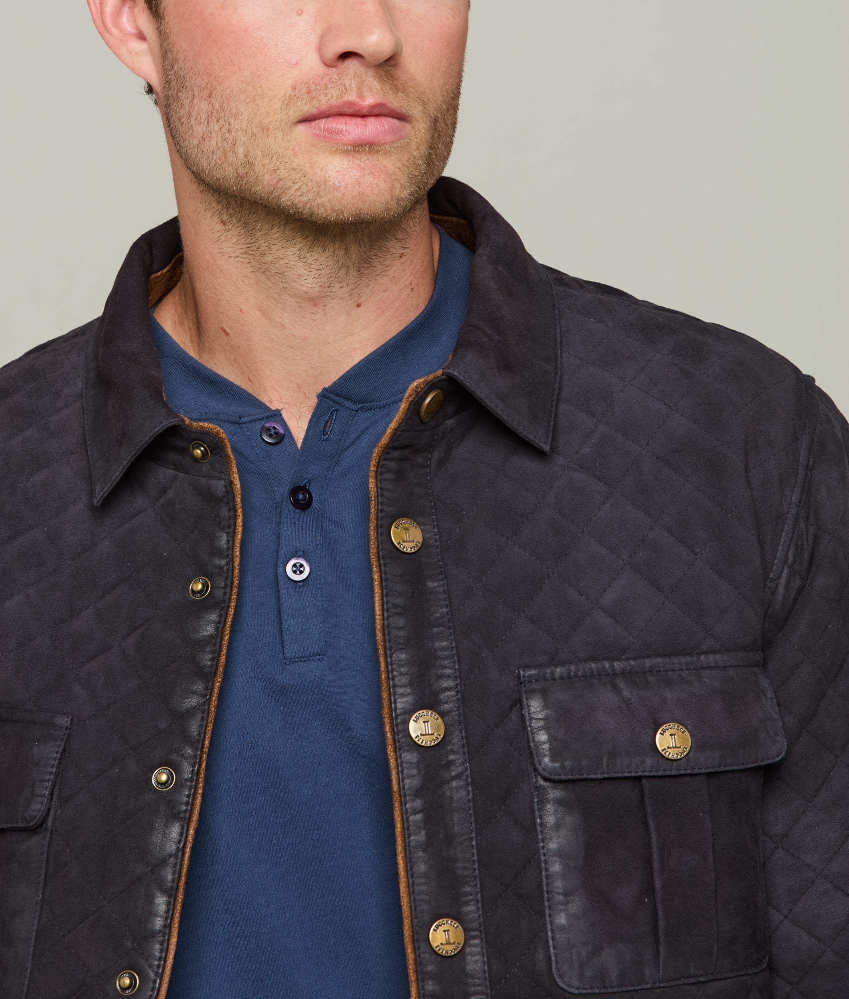 Premium Waxed Suede Jacket for Men - Water-Resistant Navy Outerwear | Perfect for Fall, Winter & Outdoor Adventures