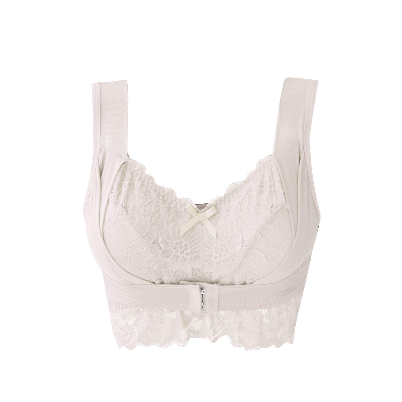Lace Up Push Up Bra - No Buckle Ring, Soft Milk Lace Sleep Bra with Steel Underwire for Sexy Front Lift | Perfect for Date Nights, Boudoir & Everyday Comfort