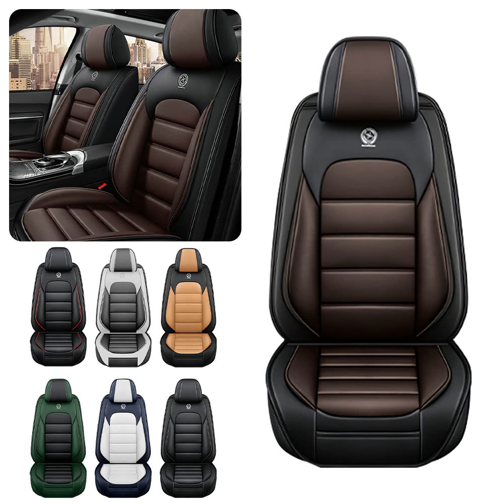 **Waterproof PU Leather Car Seat Covers for Toyota Prius 2001-2025 - Soft, Breathable, with Storage Pockets (Black & Coffee, Full Set) - Perfect for Daily Commuting, Road Trips & Protecting Your Seats**