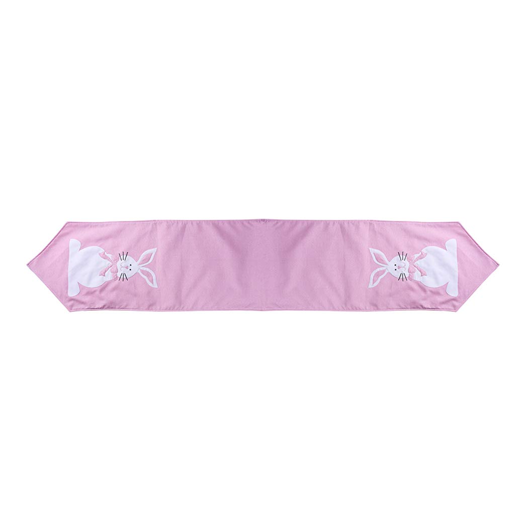 FunPa Bunny Table Runner - Decorative Easter Table Cover & Cloth for Holiday Parties, Spring Celebrations & Home Decor