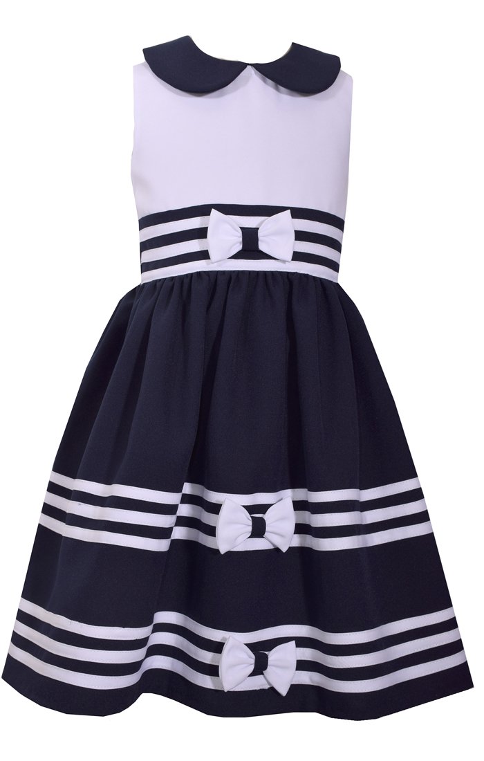 Bonnie Jean Jessica Ann Baby Girls Easter Navy Nautical Peter Pan Dress - Perfect for Easter Sunday, Spring Photoshoots & Special Occasions