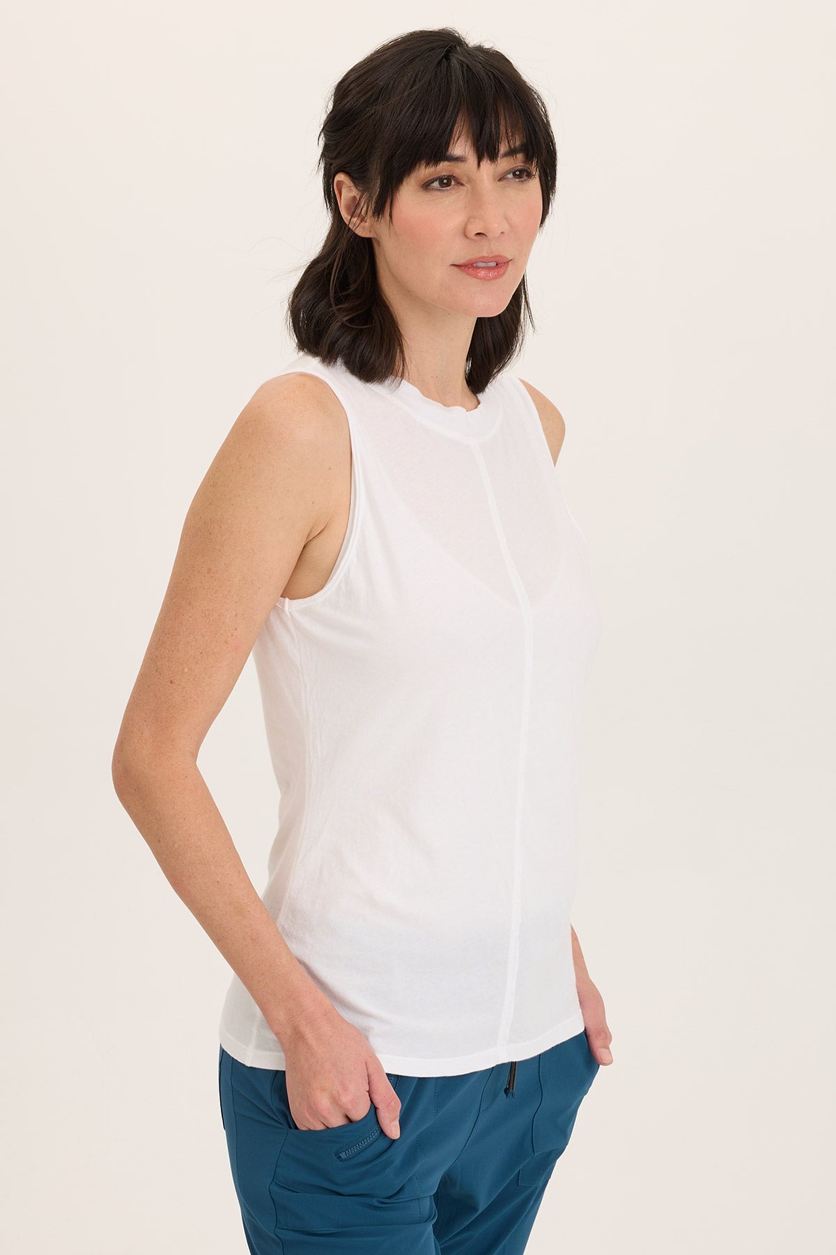 Lunell Jersey Boat Neck Tank Top for Women - Soft Stretch Casual Sleeveless Shirt - Perfect for Summer, Beach, and Everyday Wear