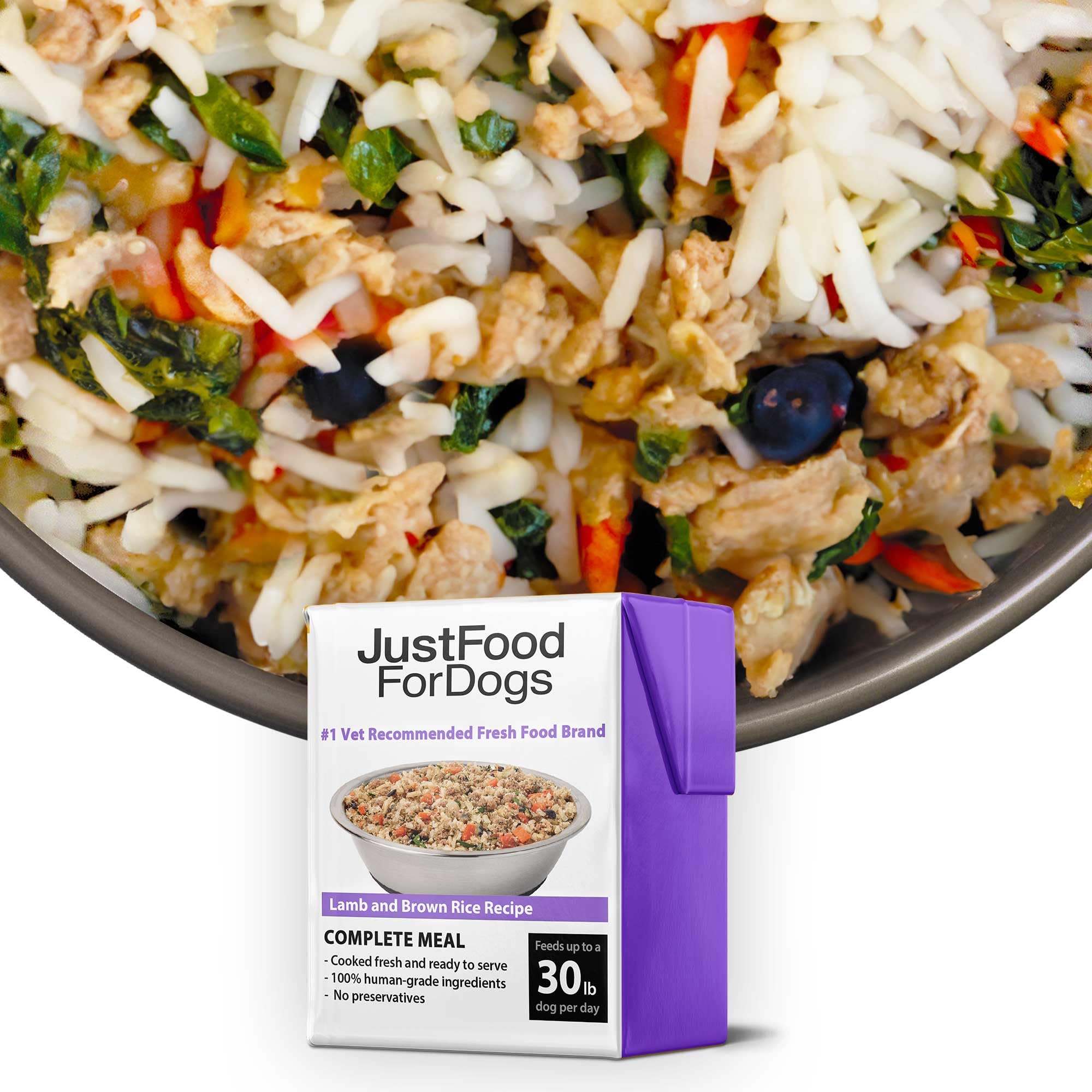 JustFoodForDogs Pantry Fresh Wet Dog Food - Lamb & Brown Rice Recipe | Human-Grade Complete Meal or Food Topper for Dogs | 12.5 oz (Pack of 12) | Perfect for Home Feeding, Travel & Senior Dogs