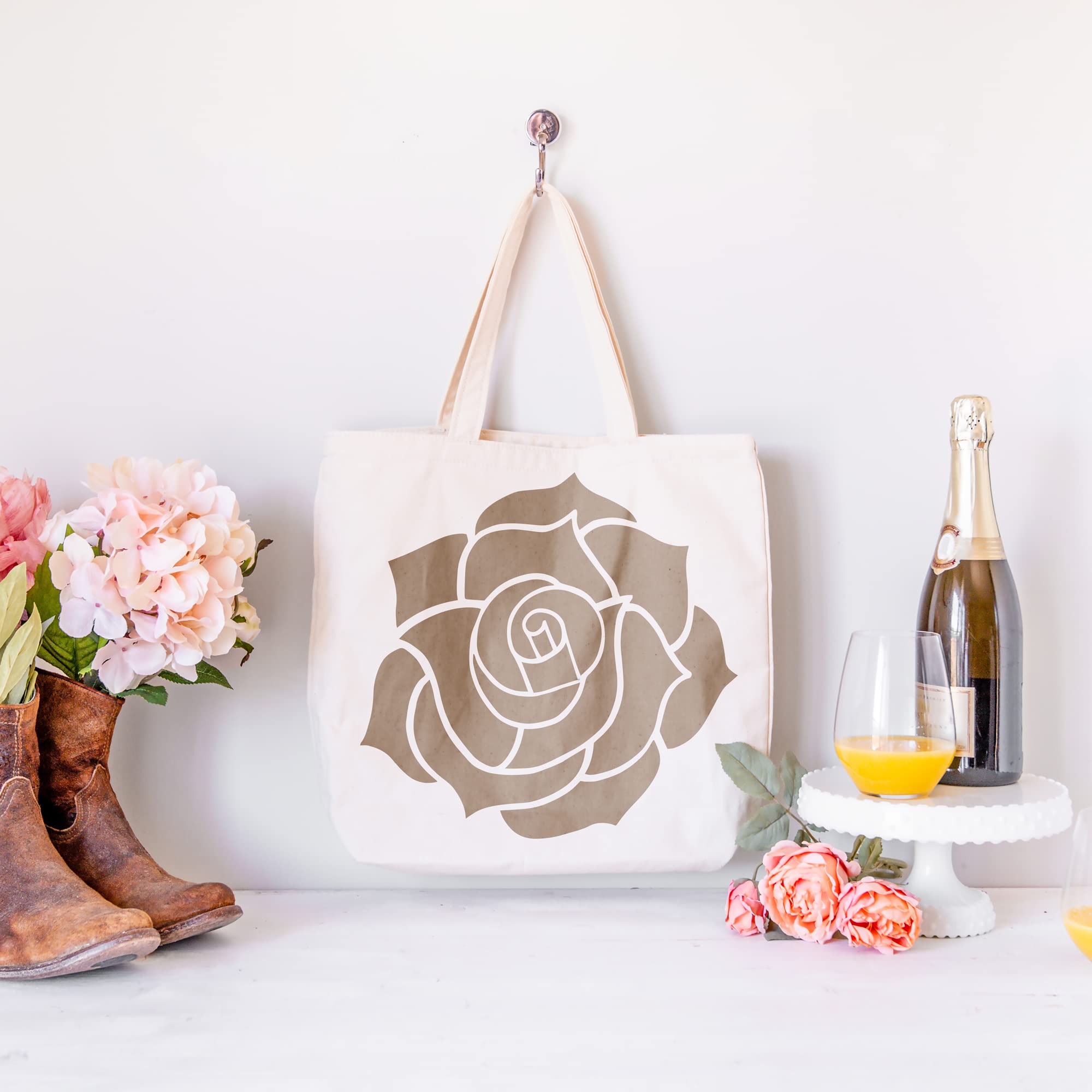 Rose Stencil for Painting - Reusable Rose Template for DIY Wall Art, Home Decor, and Craft Projects | Nature & Flower Stencils for Wood, Fabric, and Canvas Painting
