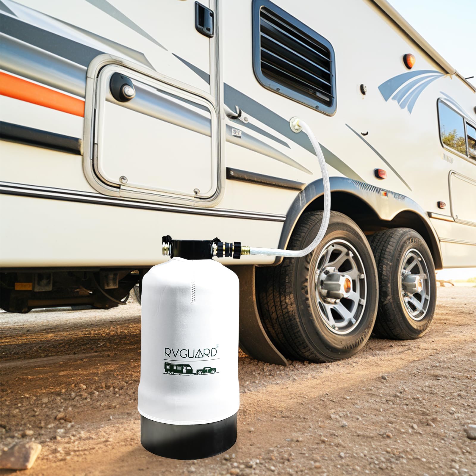 **RVGUARD 16,000 Grains Portable Water Softener for RV – Hard Water Treatment System Reduces Minerals & Improves Water Quality – Protects Plumbing & Appliances from Scale Damage – Ideal for Camping, Boating & Off-Grid Living**