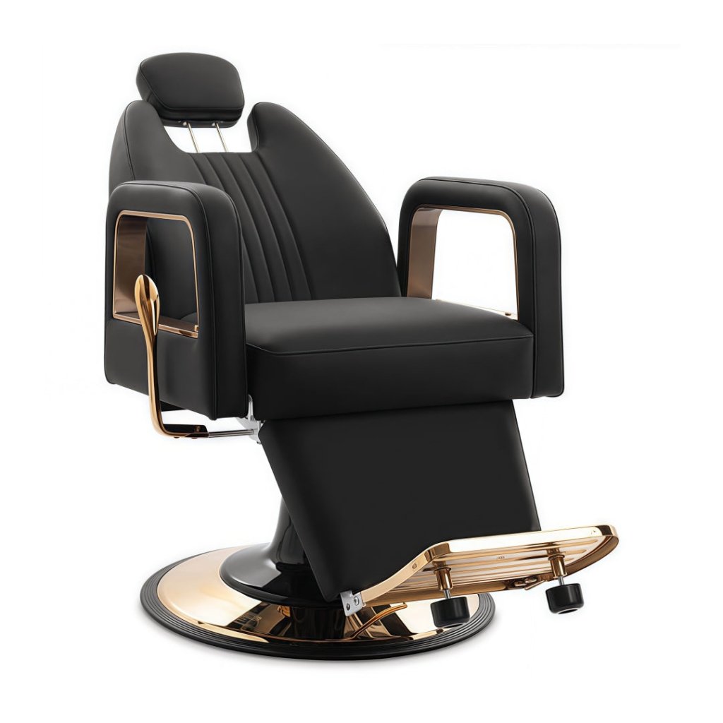 Greenlife Marina Luxury Beauty Salon Hairdressing Barber Chair - White or Black with Gold Trim - Perfect for Salon, Spa, Barber Shop & Home Styling Station