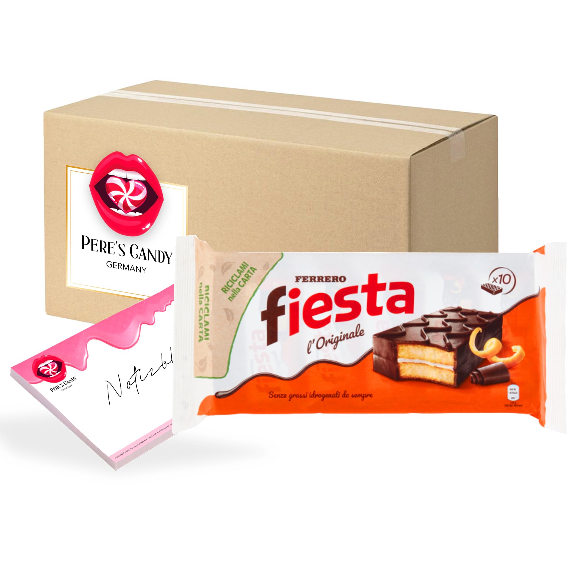 Pere's Candy® Ferrero Fiesta Biscuit Cake 1x360g Bundle with A7-25 Sheet Notepad - Perfect for Office Snacks, Gift Baskets & Birthday Party Favors