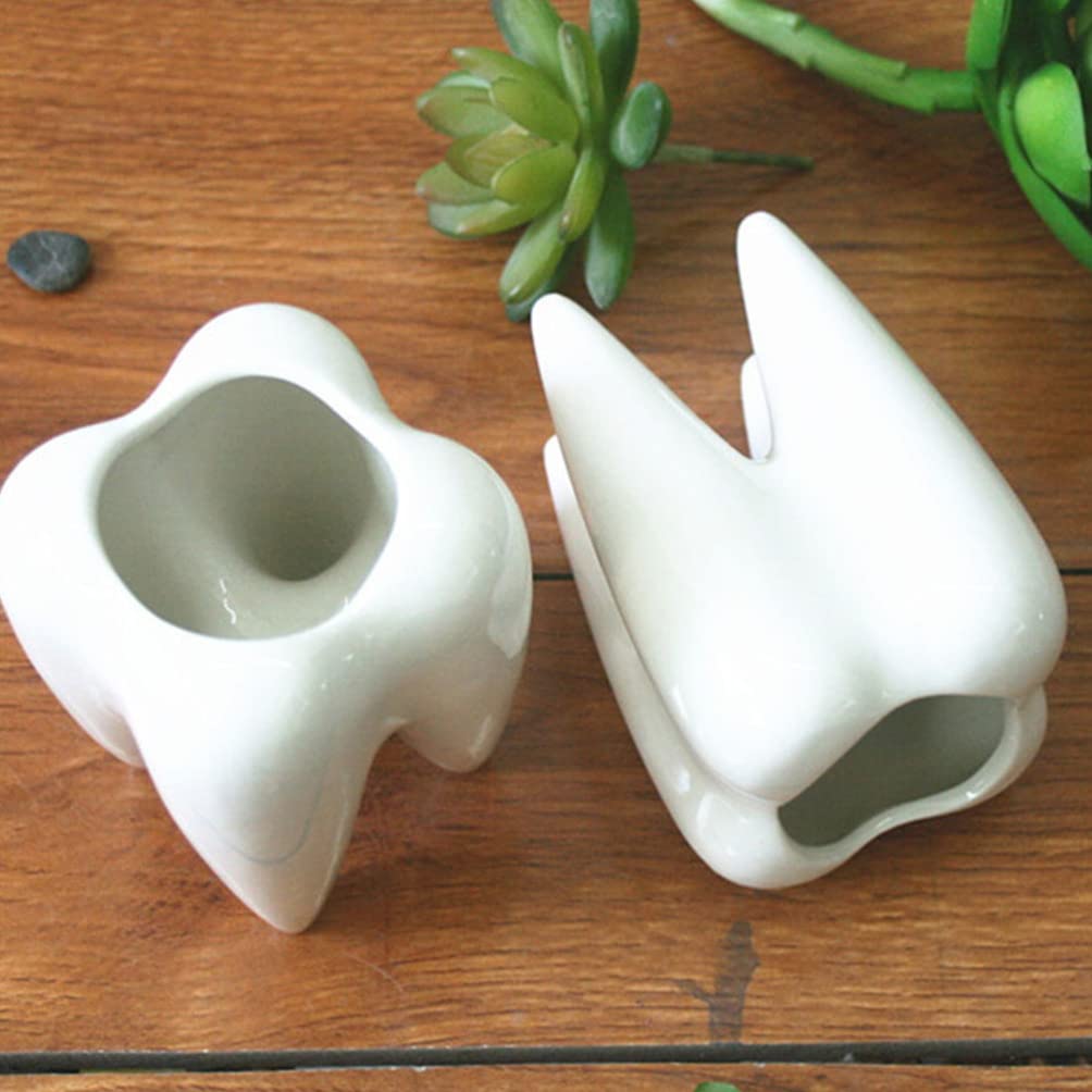 GANAZONO 4-Pack Ceramic Flower Pots - White Decorative Earthenware Planters for Succulents, Indoor Plants & Home Decor | Perfect for Desktop, Office & Living Room Décor