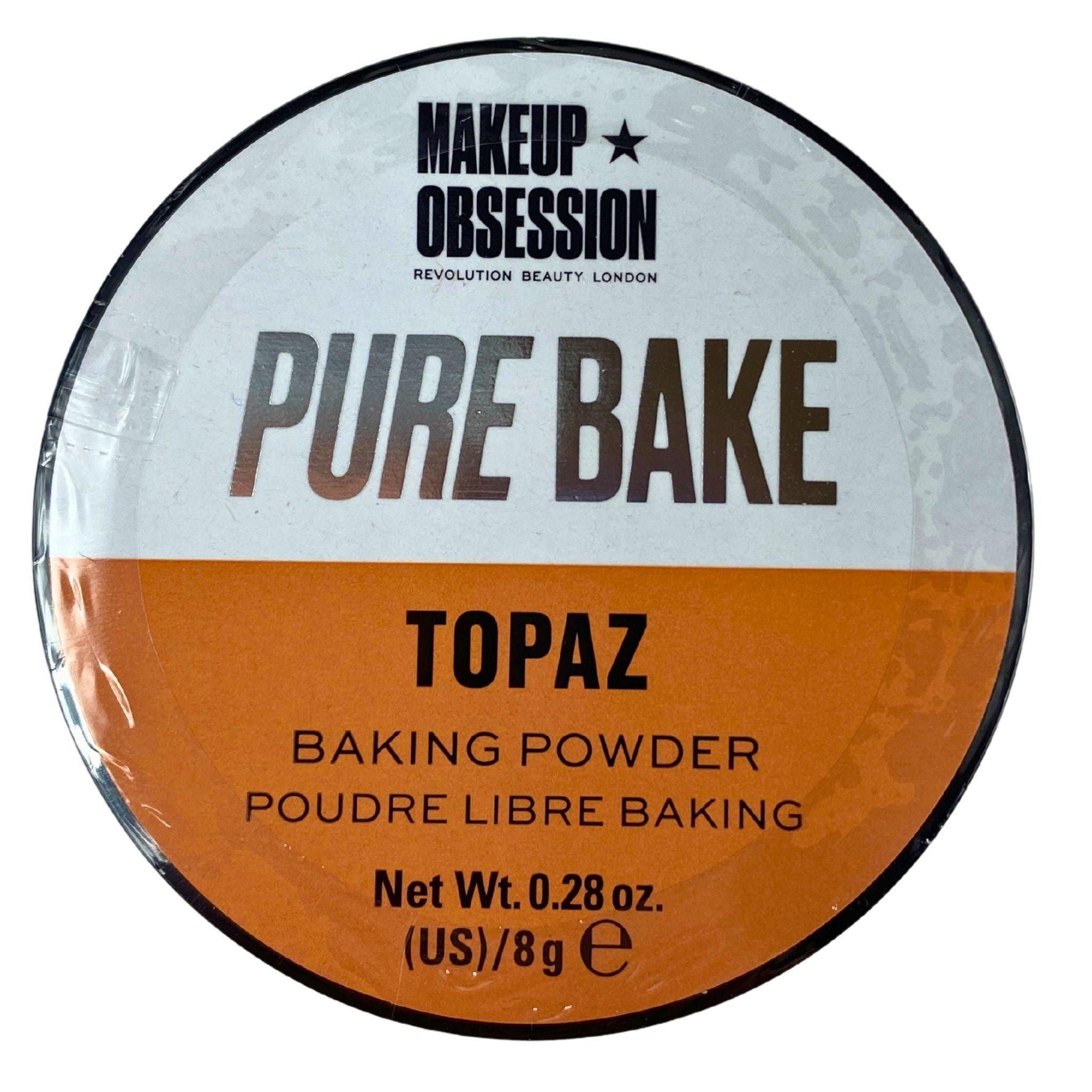 Makeup Obsession Pure Bake Topaz Baking Powder 0.28OZ (36 Pcs) - Professional Loose Setting Powder for Flawless Makeup Finish, Oil Control & Brightening - Perfect for Daily Use, Photo Shoots & Special Events