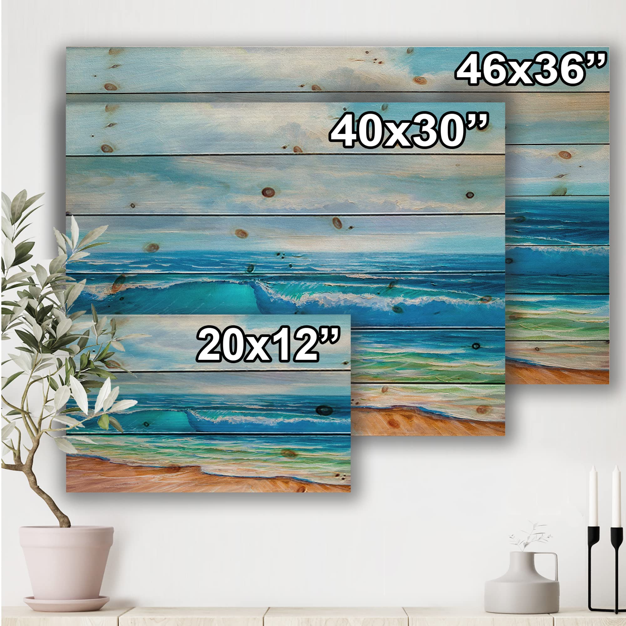 Sunshine Waves Coastal Wood Wall Art - Nautical Decor for Beach Homes
