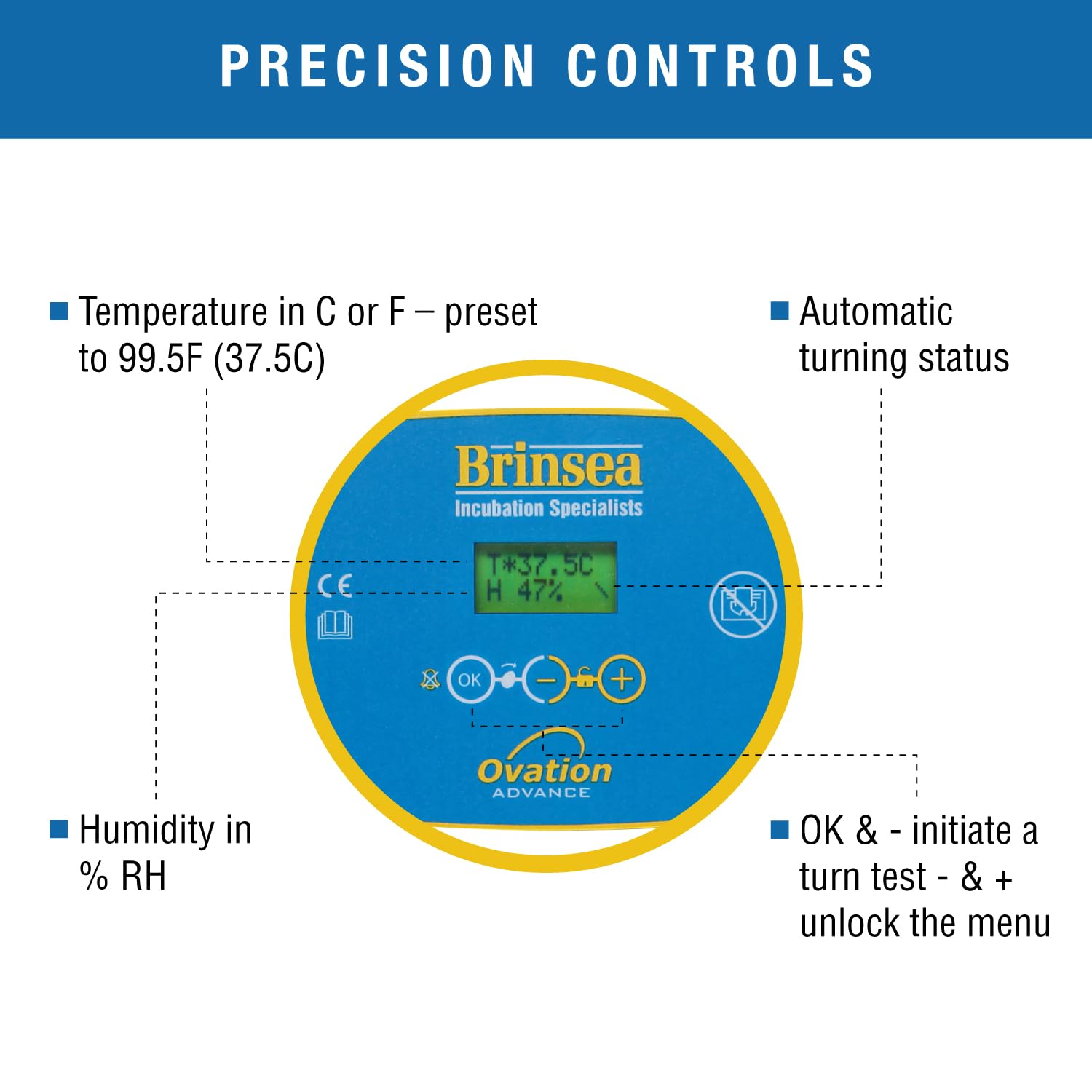 Brinsea Ovation 28 Advance Egg Incubator with Humidity Display - Automatic Egg Turner, Digital Temperature Control & Alarm - Perfect for Hatching 28 Chicken, Duck, Quail Eggs - Ideal for Backyard Poultry, Farm Use & Classroom Science Projects