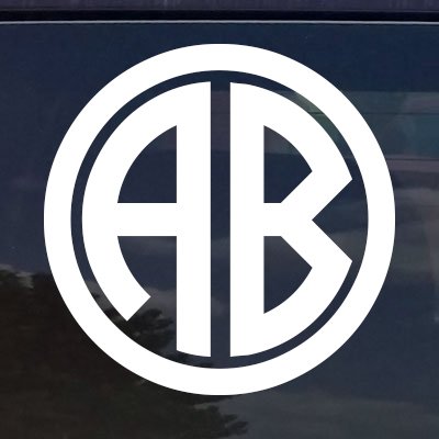 Custom Circle Letter Initials Monogram Sticker - Personalized Decals for Tumbler Cups, Laptops, Vehicles - Fits Yeti, RTIC & More - 14 Vibrant Colors (2 Inch) - Perfect for DIY Crafts, Water Bottles & Gift Personalization