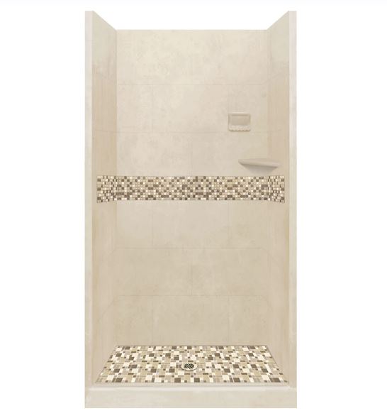 Custom Shower Kits - Alcove Pan, Walls, Thresholds & Optional Glass Enclosure | DIY Bathroom Remodeling Solution for Homeowners & Contractors | Perfect for Small Bathrooms & Space-Saving Designs