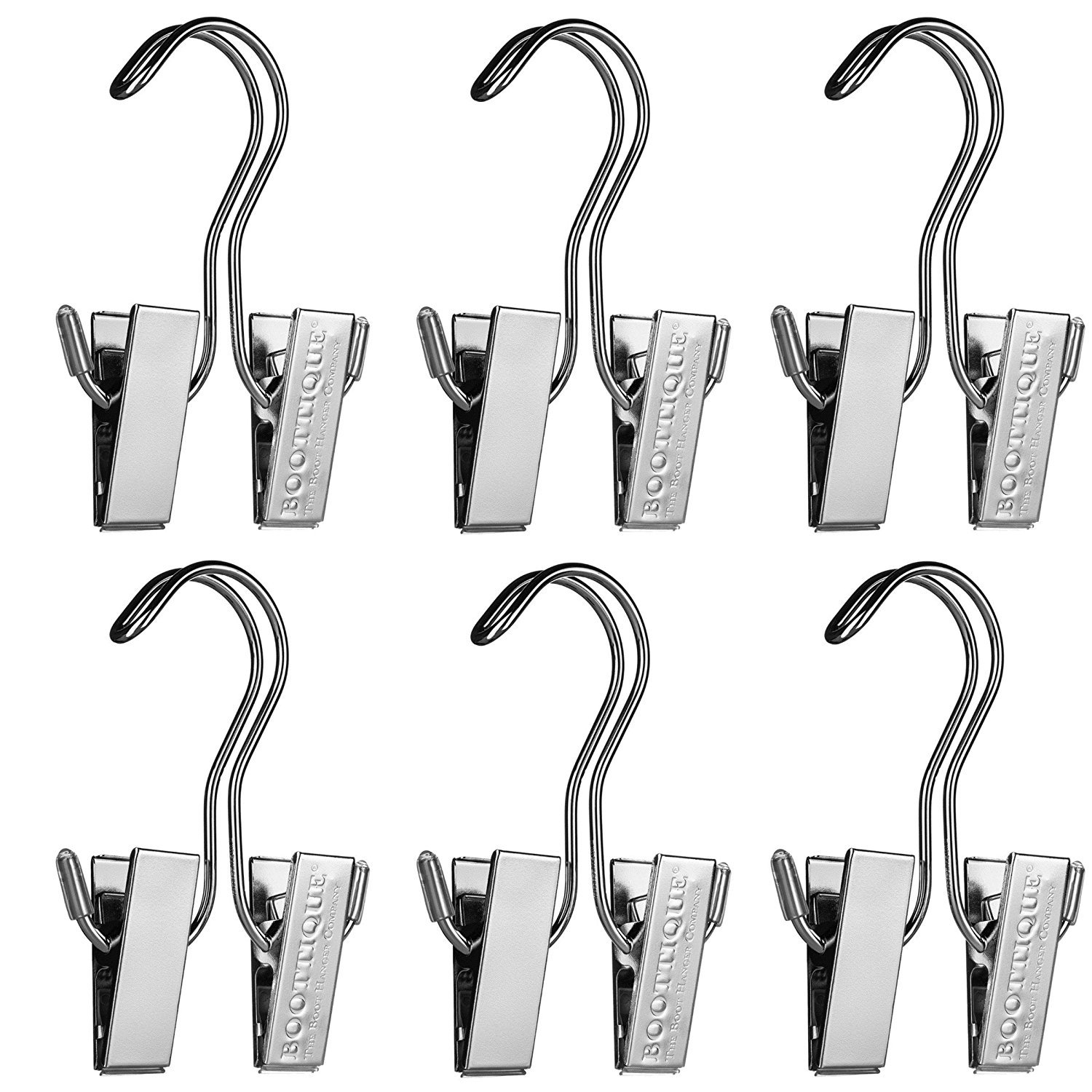 Boottique Boot Organizer - 6 Silver Gripz Hangers for Storing & Protecting All Boot Sizes & Styles | Space-Saving Closet Storage Solution | Perfect for Winter Boots, Rain Boots & Fashion Boots Organization