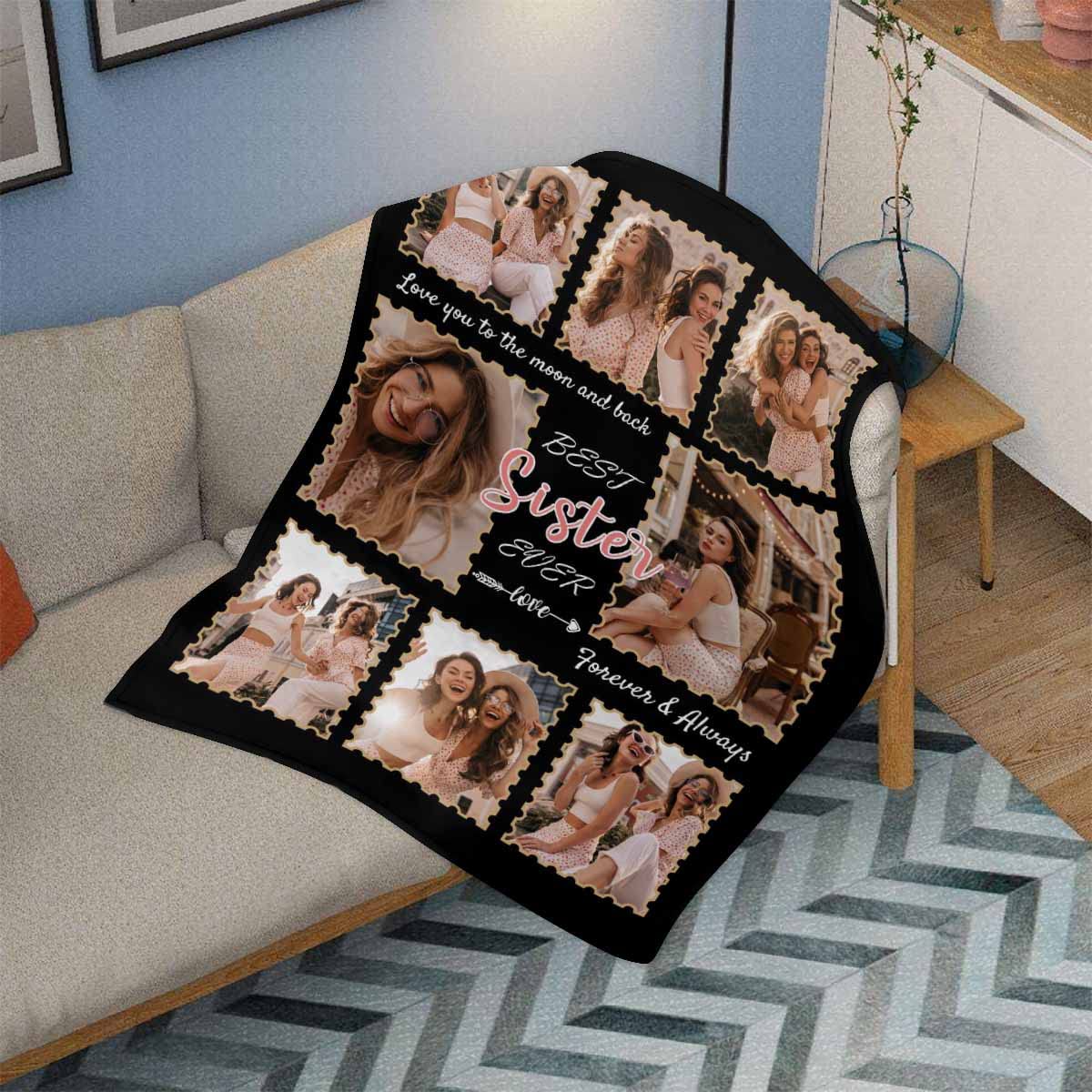MyPupSocks Personalized Best Friend Blanket - Custom BFF Throw for Women & Teen Girls, Best Sister Ever Gift, Forever and Always Friendship Keepsake, 40x50 Christmas & Birthday Gift for Cozy Bedroom & Living Room Use