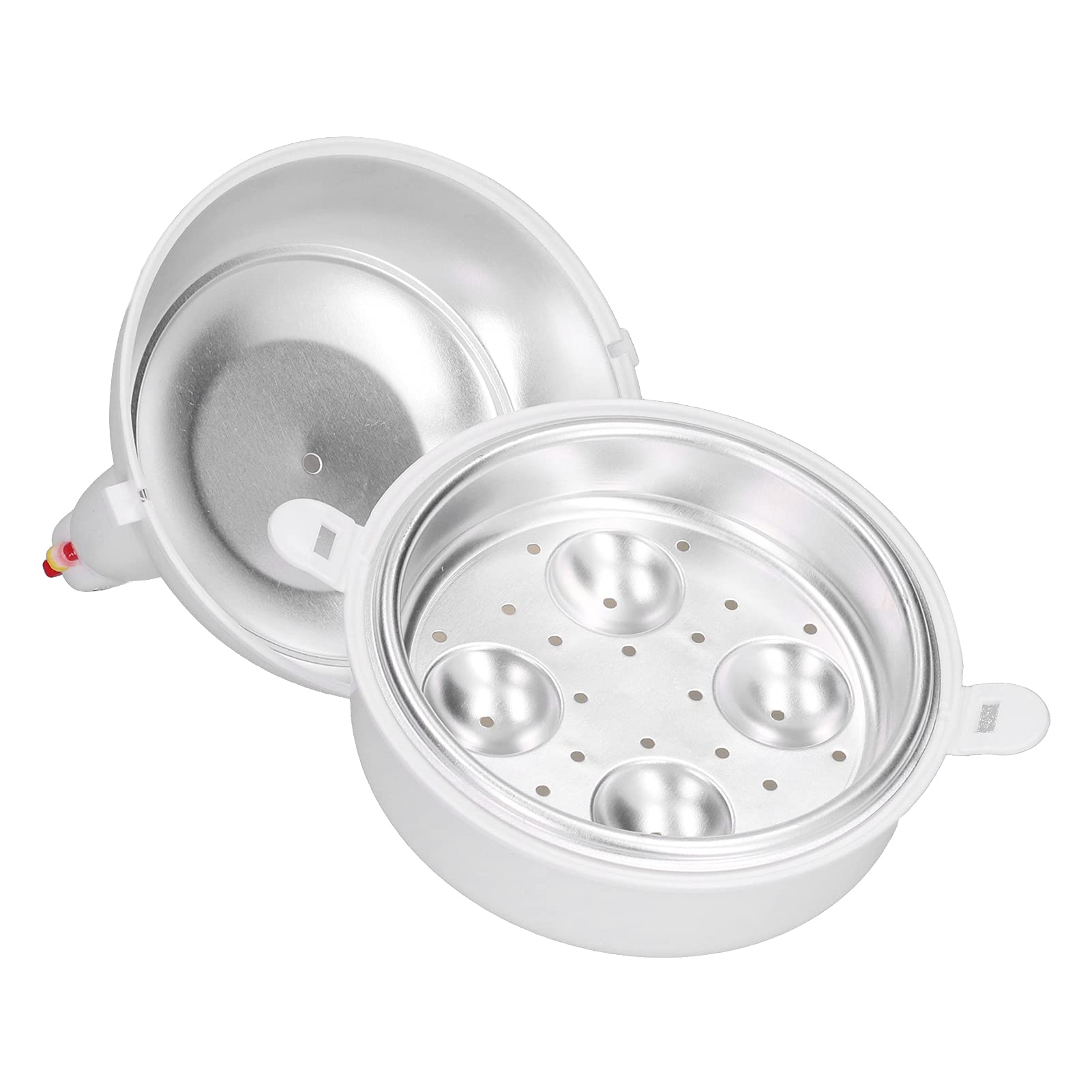 Microwave Egg Poacher - 4 Egg Chicken Shape Silicone Cooker, Heat Resistant Oven Safe Egg Boiler & Steamer for Perfect Poached Eggs - Ideal for Breakfast Meal Prep & Home Kitchen Cooking