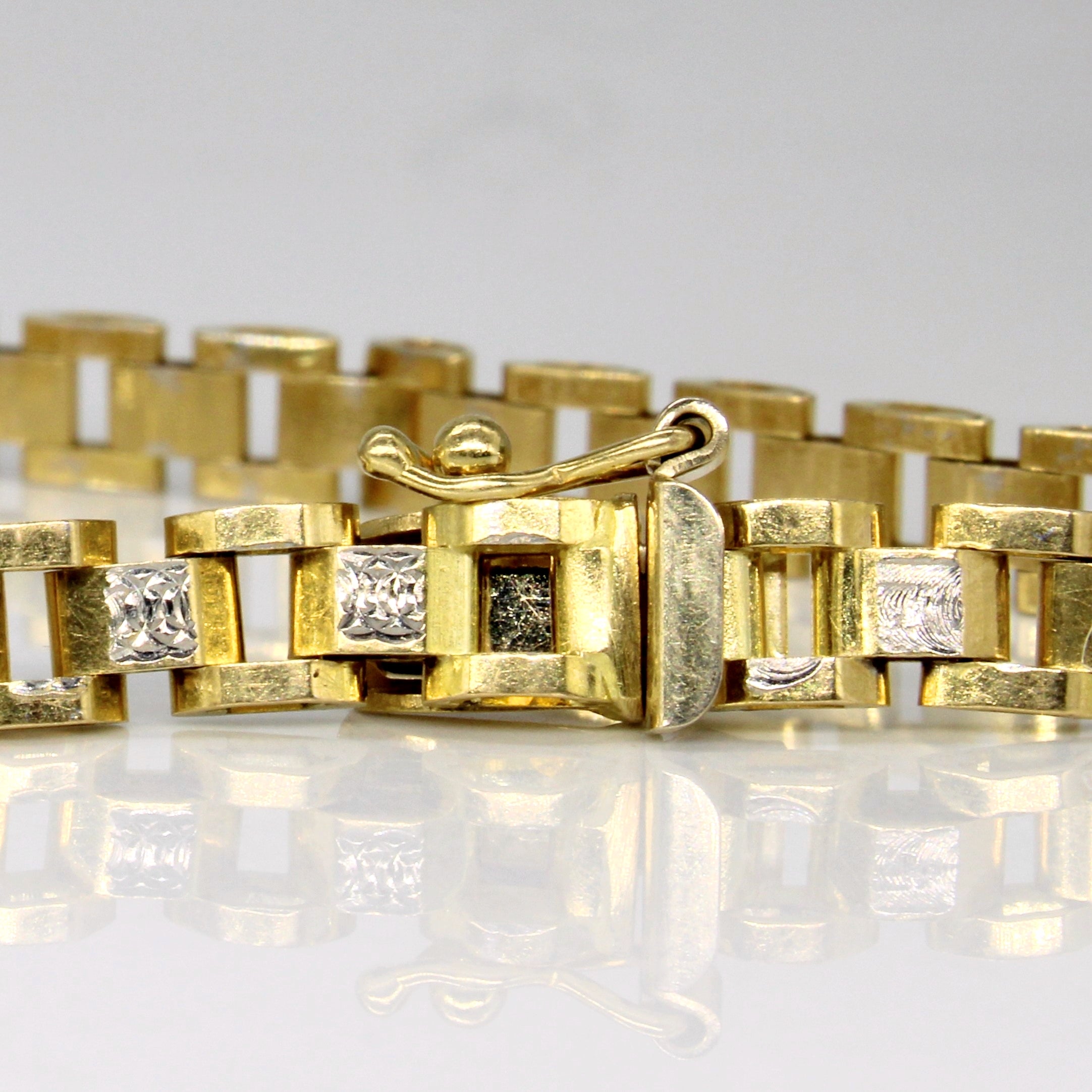 18K Two-Tone Gold Bracelet for Women - 6.5 Inch Adjustable Luxury Jewelry Gift for Anniversary, Birthday & Special Occasions | Elegant Everyday Wear & Formal Events