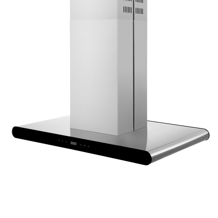 Empava 36 Inch Stainless Steel Ducted Island Mount Range Hood - 36RH10 - Powerful Kitchen Ventilation for Open Concept Homes & Modern Kitchens