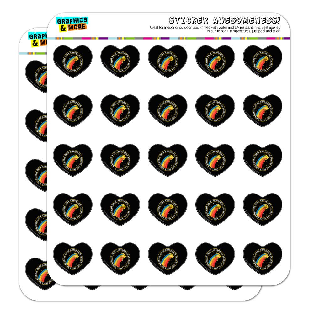 Fully Automated Luxury Gay Space Communism Funny Humor Heart Shaped Planner Stickers - Cute Scrapbook Decals for Bullet Journals, DIY Crafts & Party Decorations