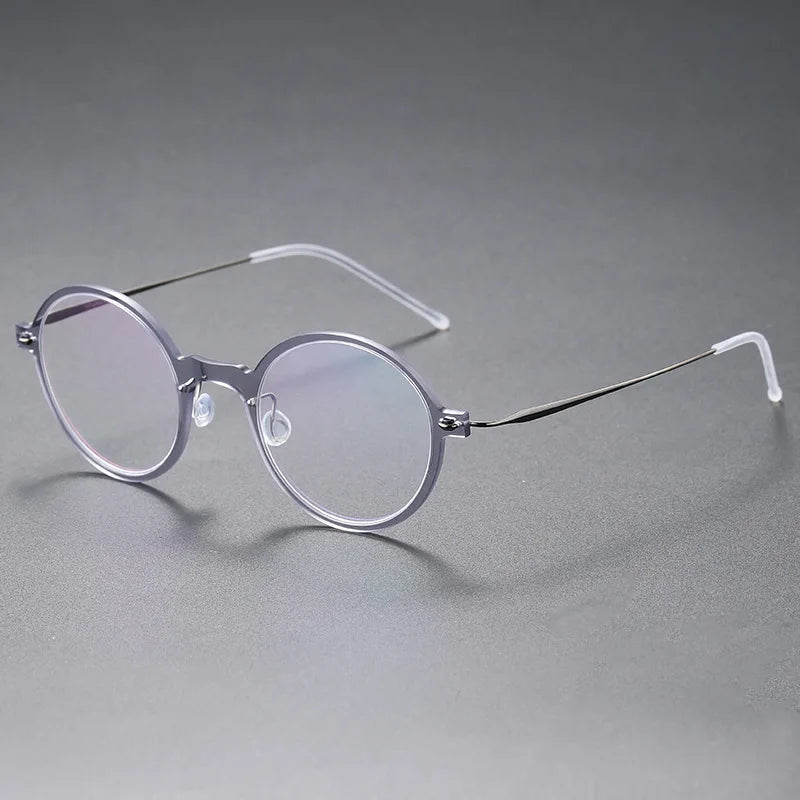 Aimee Unisex Full Rim Oval Screwless Titanium Acetate Eyeglasses Frame 6508 - Lightweight Durable Glasses for Work, Reading & Fashion