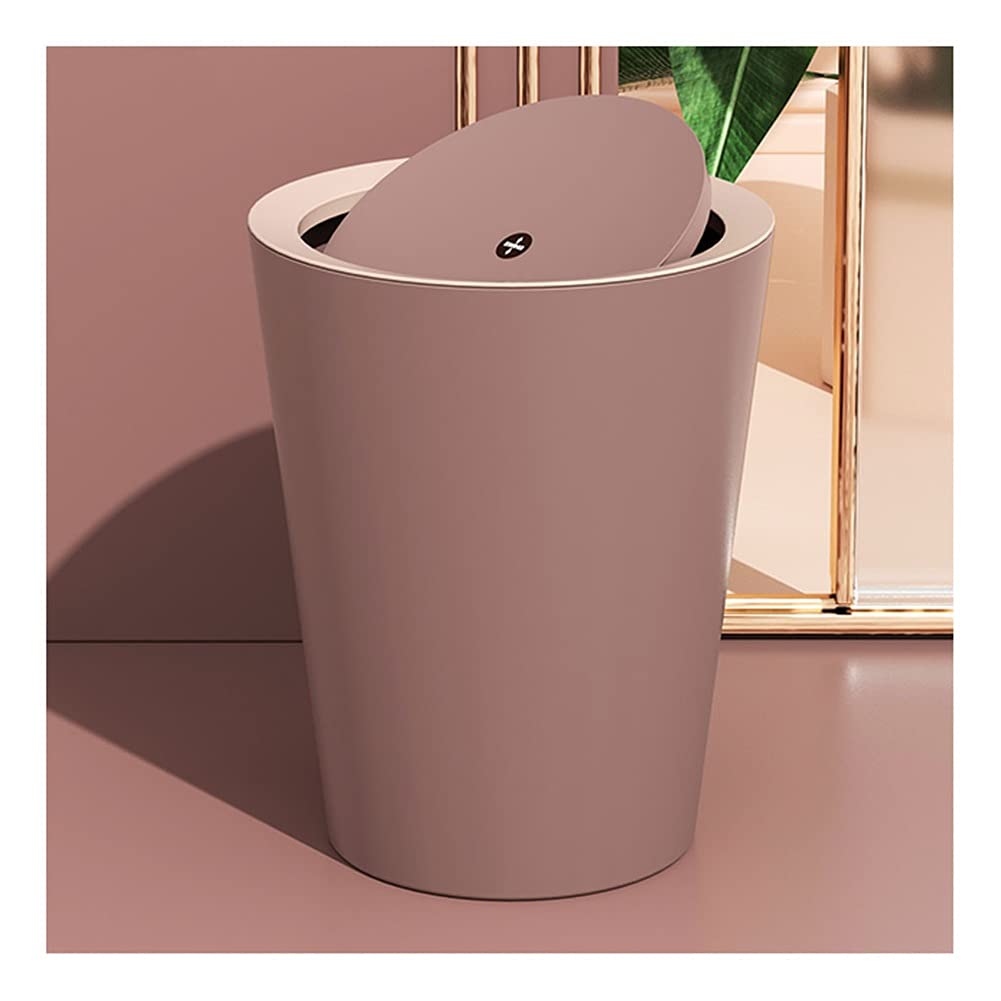 Nordic Style Garbage Can with Shake Lid - Office & Household Trash Bin for Living Room, Bedroom, Kitchen, Bathroom - Clamshell Design with Lid - Perfect for Kitchen Waste Disposal and Bedroom Organization (Color: Black)