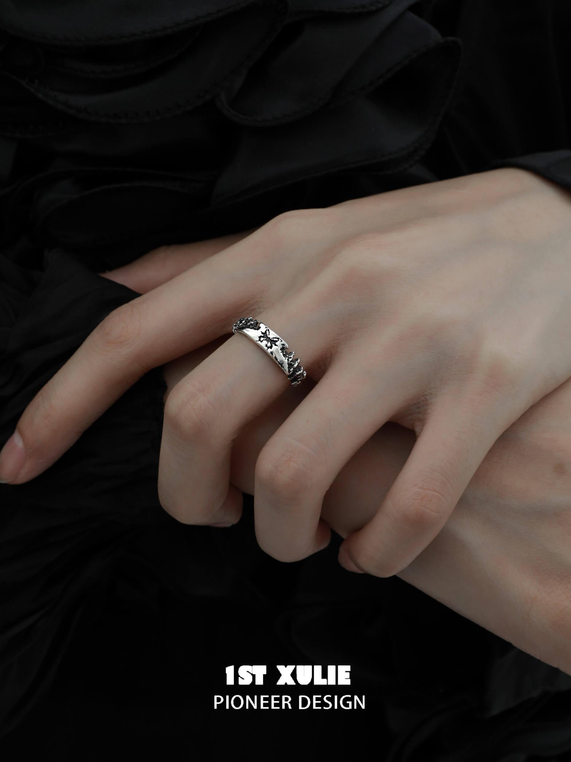 Whiterfly S925 Sterling Silver Butterfly Ring for Women - Elegant Dainty Jewelry Gift for Her - Perfect for Valentine's Day, Anniversary & Everyday Wear