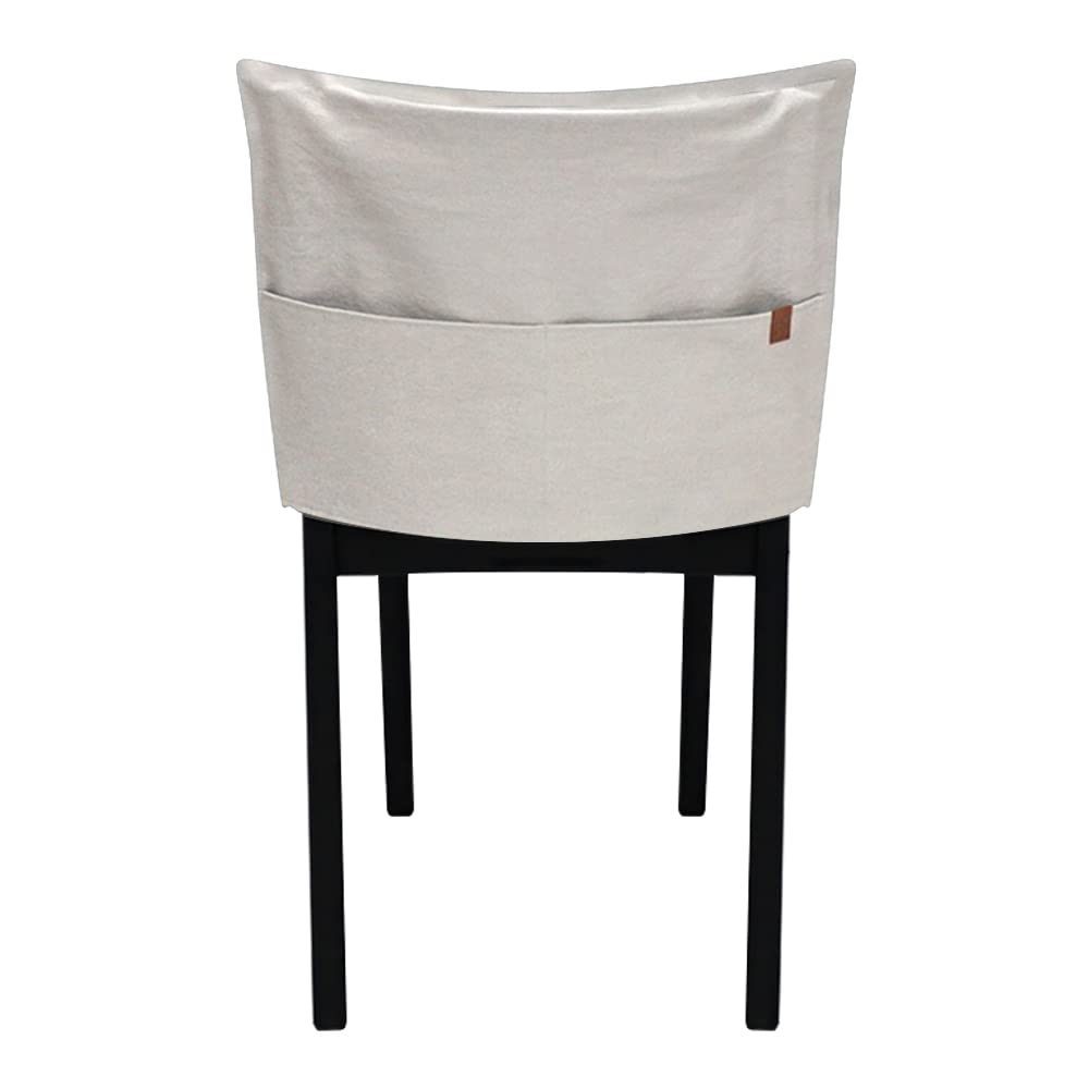 Custom Chair Back Covers for Dorm & Office - Light Grey Armless Chair Organizer with Storage Pockets - Perfect for College Dorms, Home Office & Small Spaces