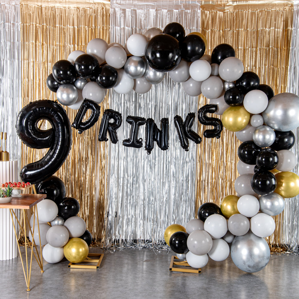 Balloonify Black Mylar Letter R Balloon - 16 Inch Large Alphabet Foil Balloon for Birthday Party Decorations, Baby Showers & Graduation Celebrations - 1 Count Box