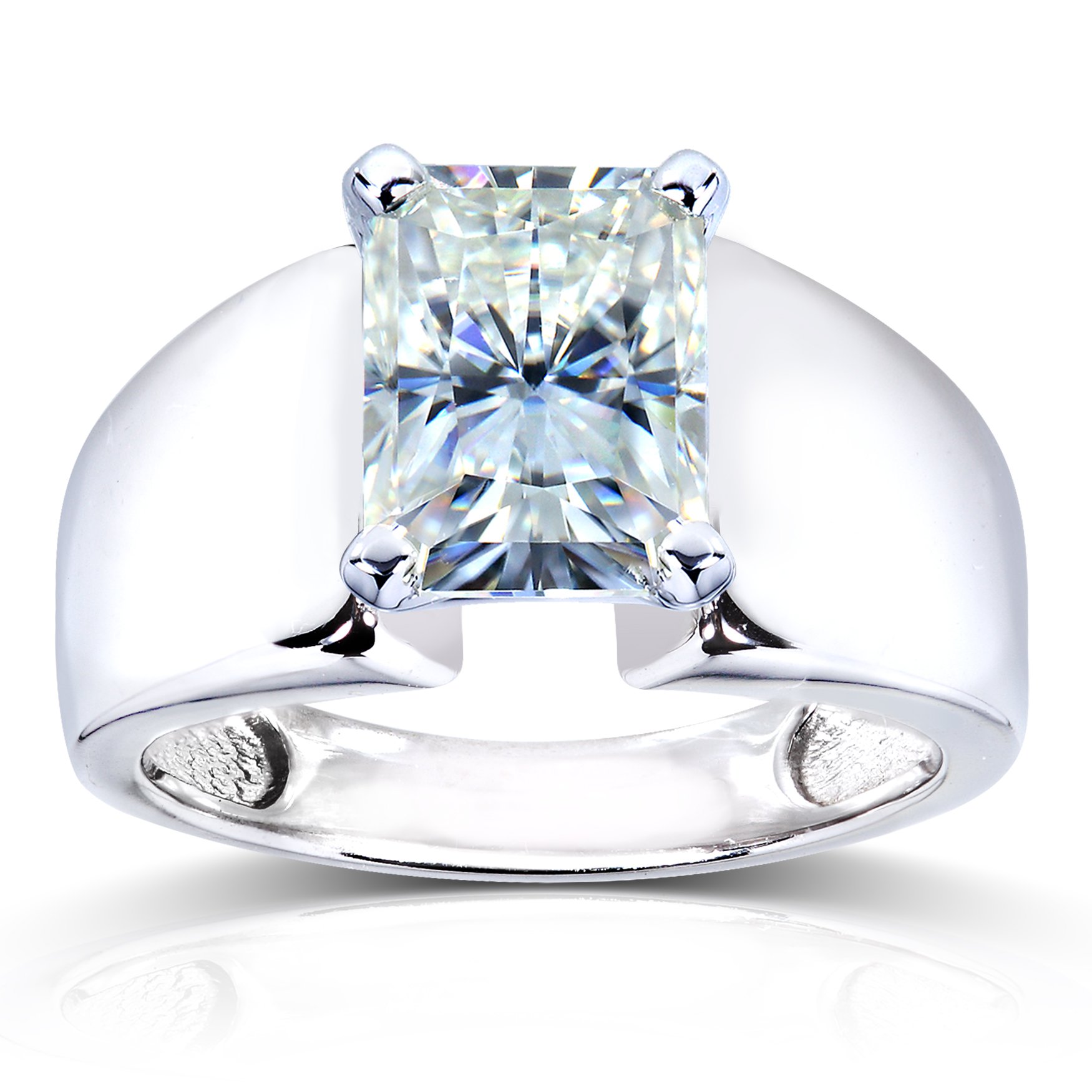 Kobelli Radiant-Cut Moissanite Solitaire Engagement Ring 2.75 CTW in 14K White Gold - Perfect for Proposals, Weddings & Anniversary Gifts