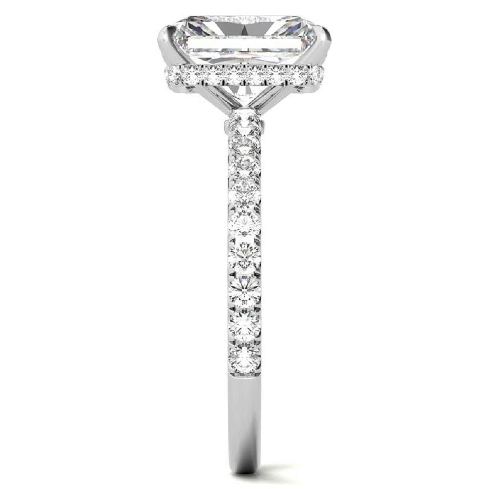4 CT Emerald Cut Moissanite Engagement Ring - Vintage Solitaire Wedding Band with 4-Prong Setting in Sterling Silver - Anniversary Promise Ring Gift for Her - Perfect for Proposals, Weddings & Special Occasions