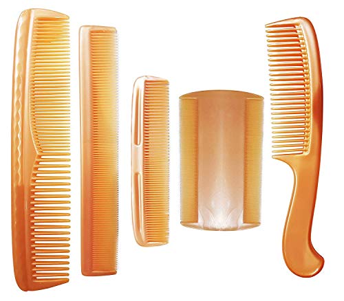 Premium 5-Piece Hair Comb Set for Women & Men - Detangling, Styling & Salon Use - Perfect Birthday Gift for Girls & Hair Accessories - Ideal for Home, Travel & Professional Salon Styling
