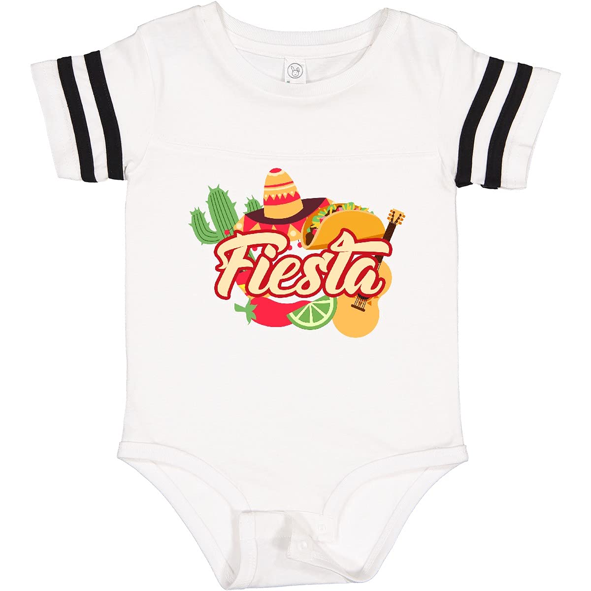 Inktastic Fiesta with Sombrero Taco Cactus Lime Red Pepper Baby Bodysuit - Cute Mexican Theme Outfit for Infants, Toddler Photo Shoots, Cinco de Mayo Celebrations & Hispanic Heritage Month