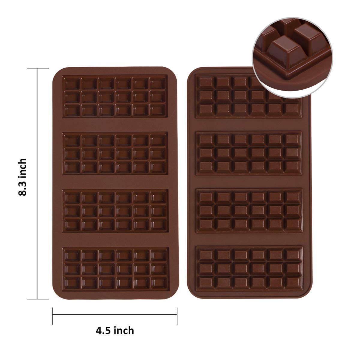Webake Silicone Chocolate Making Set - 2pcs Chocolate Bar Molds & 2pcs Mini Chocolate Melting Pots for DIY Homemade Candies, Baking, Gifts & Party Treats
