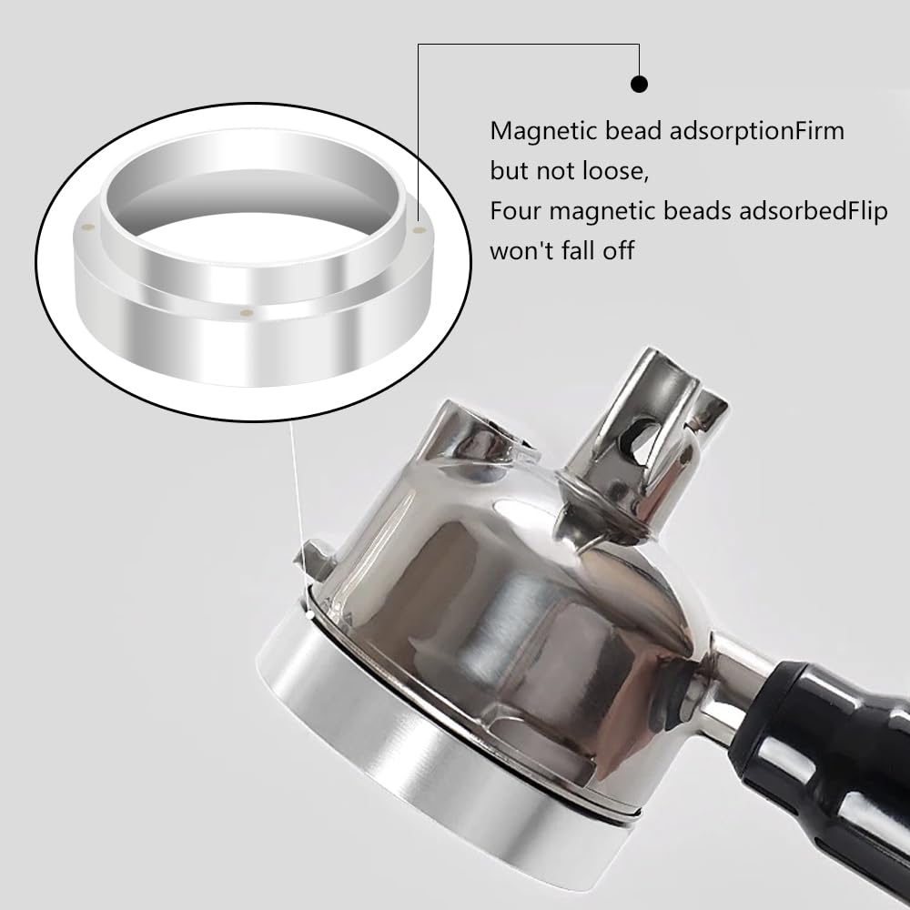 51mm Aluminum Coffee Dosing Ring - Magnetic Espresso Funnel Accessory for Precise Coffee Grounds Dispensing | Perfect for Baristas & Home Brewing