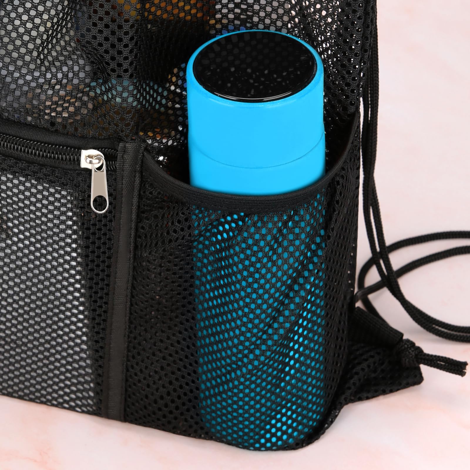 2 Pack Mesh Drawstring Backpack - Lightweight Breathable Gym Bag for Swimming, Sports, Beach & Travel - Perfect for Workout Clothes, Swimwear & Essentials (Black)