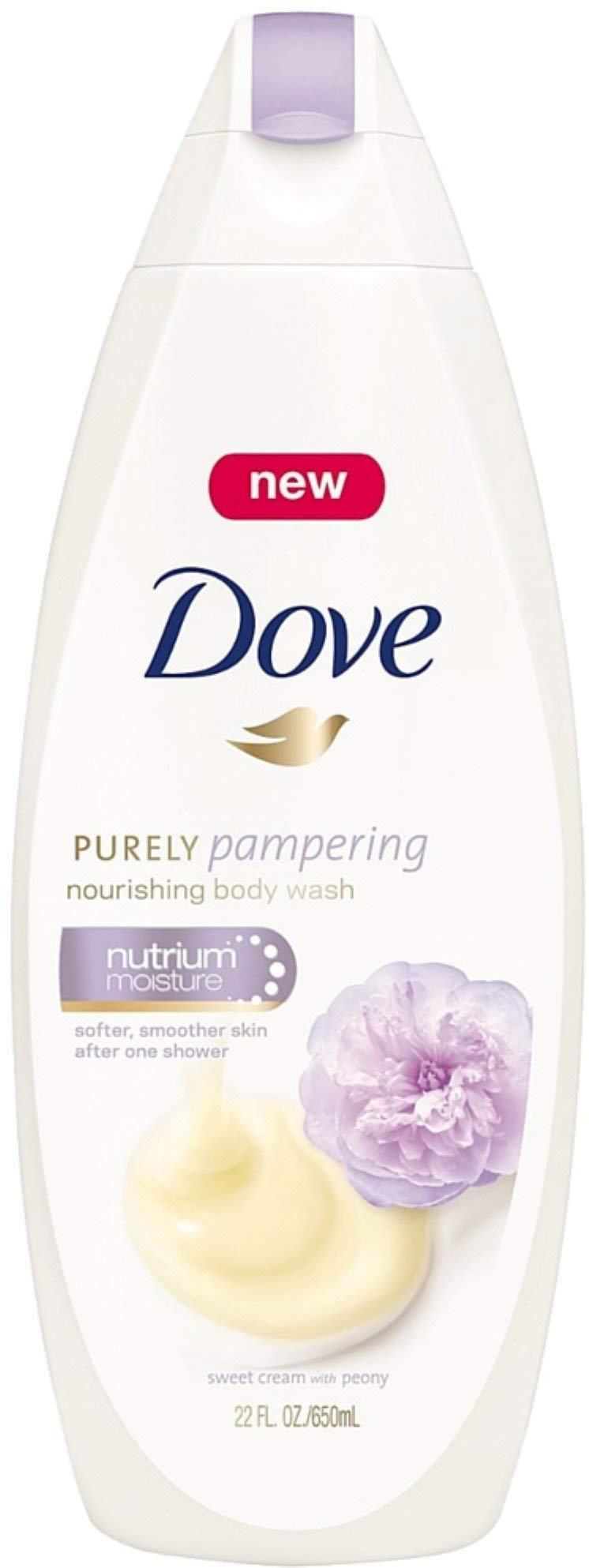 Dove Purely Pampering Nourishing Body Wash - Sweet Cream & Peony Scent, 22 oz (Pack of 9) | Hydrating & Moisturizing Shower Gel for Dry Skin | Perfect for Daily Bath, Spa Day & Gift Sets