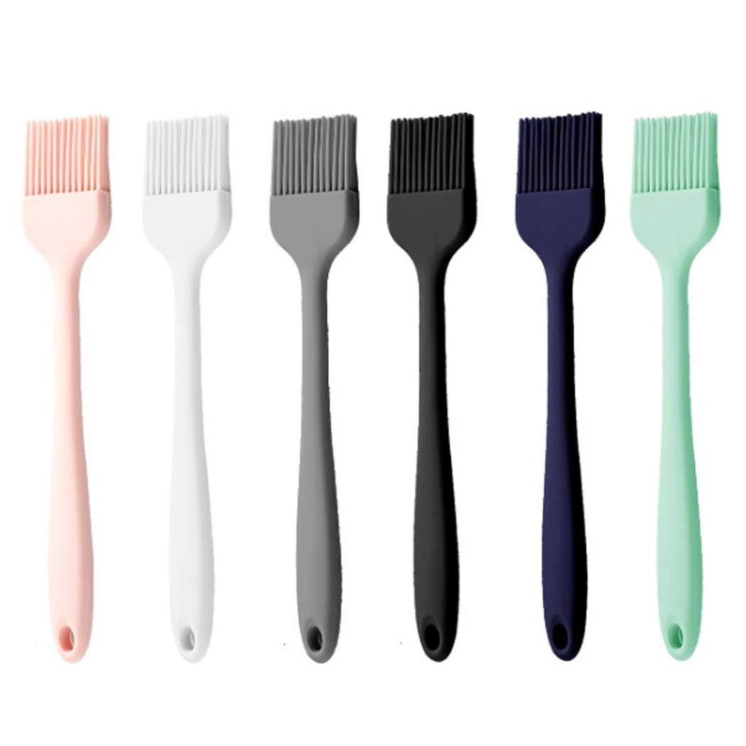 Hoshen 2-Piece High Heat Resistant Silicone Basting Brush Set - Non-Stick Oil Brush for Grilling, Baking & Cooking - Perfect for BBQ, Kitchen & Pastry Use (Black & White)