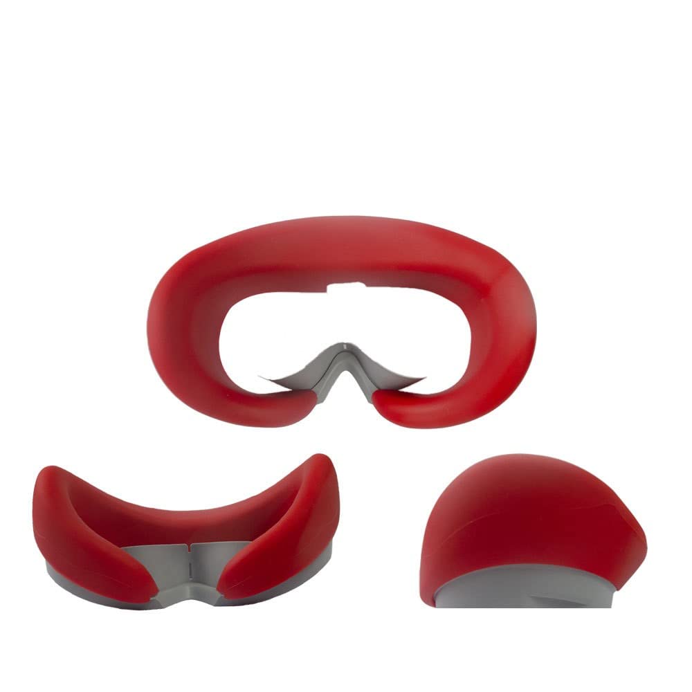 PICO 4 VR Headset Silicone Face Cover - Anti-Leak Thickened Replacement Pad & Eye Mask - Red VR Accessories for Enhanced Comfort & Hygiene - Perfect for Gaming, Fitness VR & Extended Play Sessions