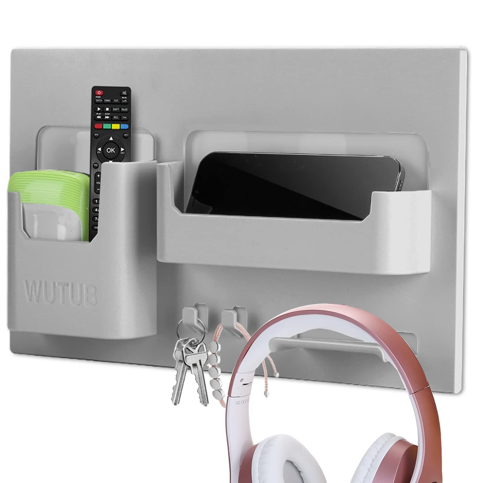 Gray Bathroom Shelves & Bedside Wall Shelf Organizer - Space-Saving Storage for Bathroom, Bedroom, Kitchen & Office