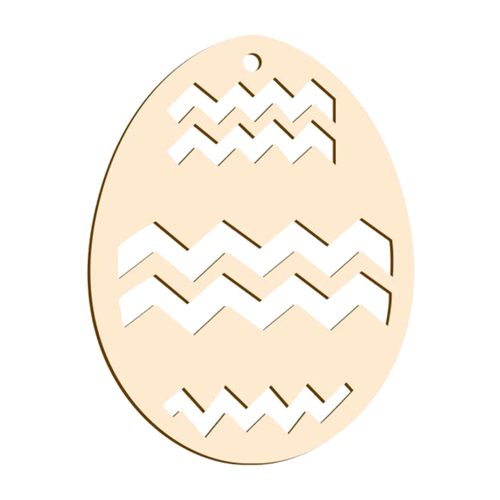 Gccomee 10PCS Unfinished Wooden Easter Ornaments - DIY Easter Egg Shape Wood Slices with Ropes for Kids Crafts, Party Decorations & Home Decoration - Perfect for Easter DIY Projects, Classroom Activities and Holiday Party Supplies