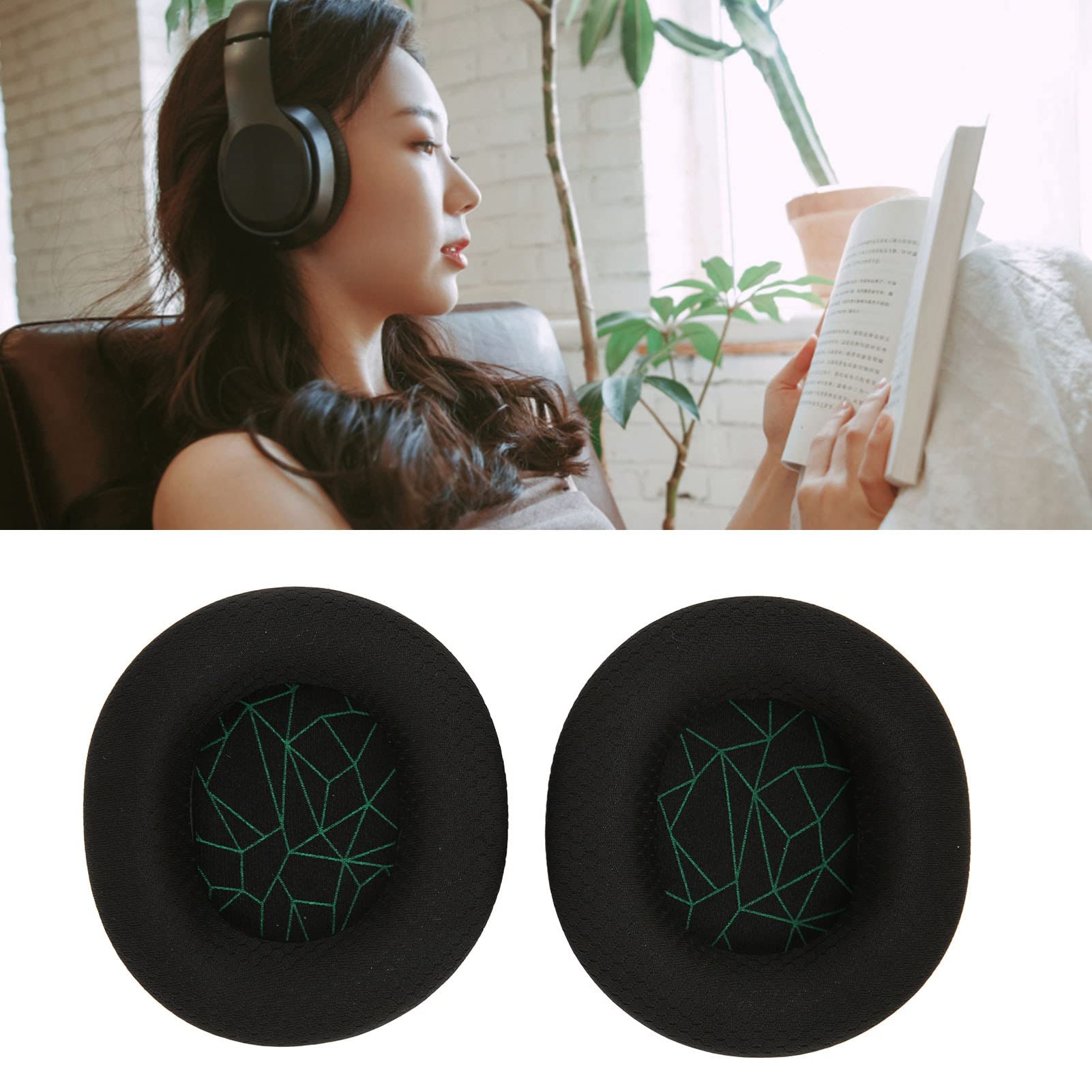 Replacement Ear Pads for Steelseries Arctis 1/3/5/7/9 Pro Headset - Breathable Mesh & Sponge Cushions, Noise Isolation Earpads (Black & Green) - Perfect for Gaming, Music & Long Wear Comfort