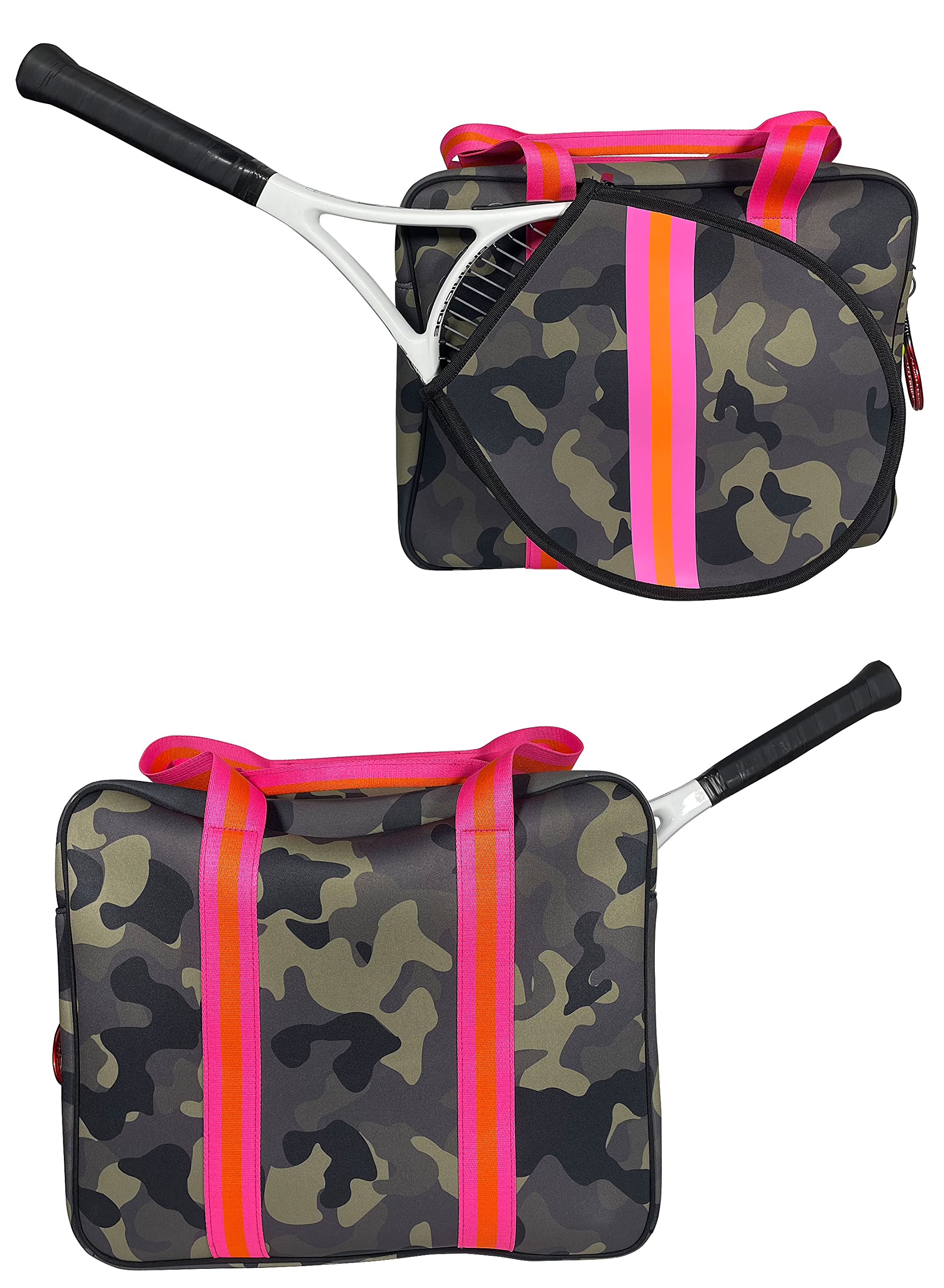 **Waterproof Neoprene Tennis Sports Bag for Men & Women – High Capacity Soft Shoulder Bag with Tennis Pendant – Perfect for Gym, Beach, Travel & Daily Use**