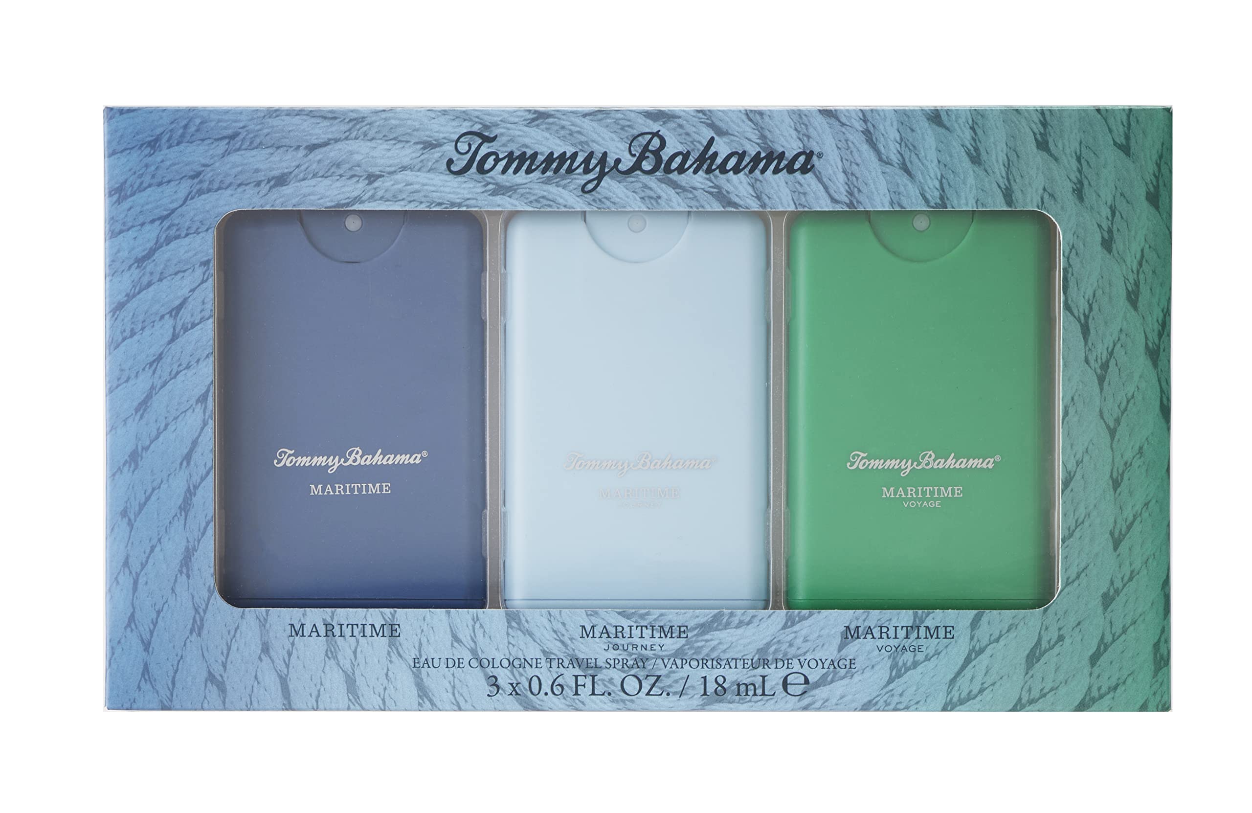 Tommy Bahama Maritime Travel Spray 3-Piece Set for Men - Refreshing Cologne Gift Set, Perfect for Travel, Gym & Everyday Use