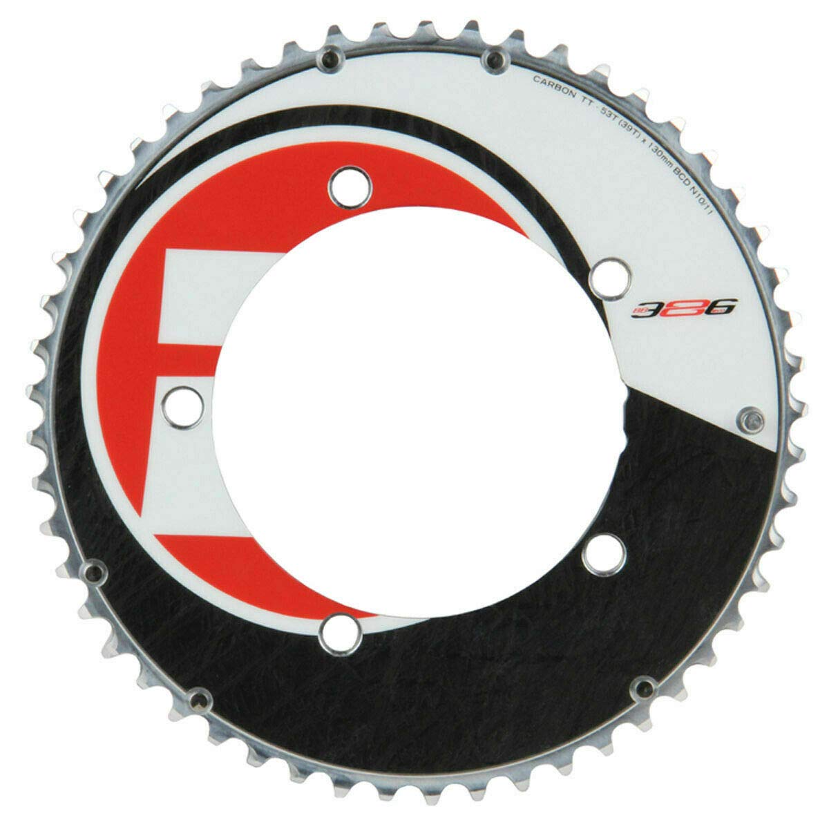 FSA Vision Tech Aero UD Carbon Bicycle Chainring - 53T 130mm BCD - Lightweight Carbon Fiber Road Bike Chainring for High-Performance Cycling - Perfect for Racing, Training, and Endurance Rides
