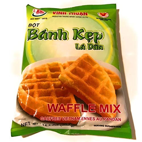 Vinh Thuan Pandan Waffle Mix - Authentic Vietnamese Pandan Waffles - 400g | Perfect for Breakfast, Dessert & Tea Time Snacks