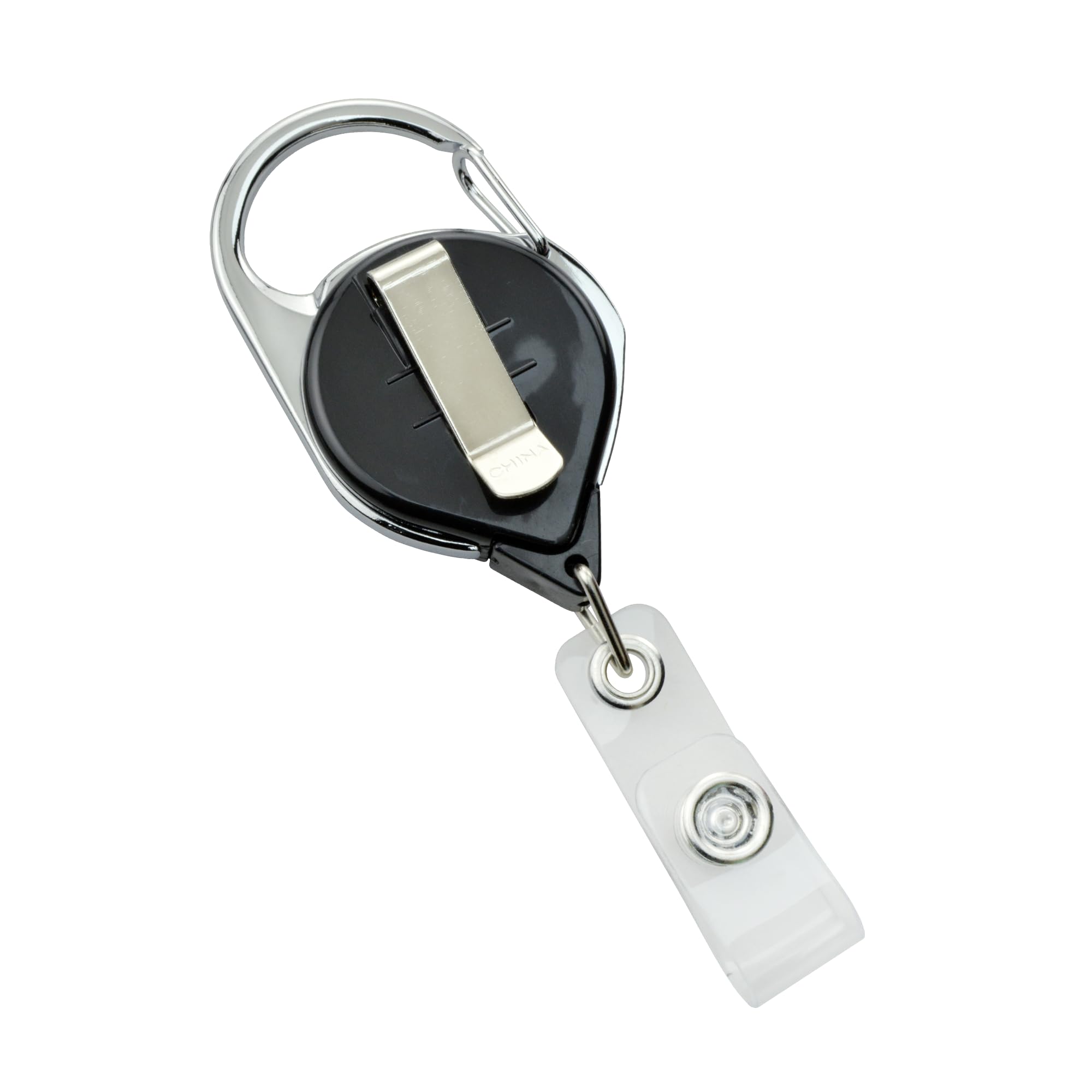 100 Pack Premium Black No Twist Badge Reels with Carabiner & Belt Clip - Extra Long Retractable ID Badge Holder for Nurses, Office Workers, Teachers - Ideal for Hospitals, Schools, Corporate Events & Security Professionals