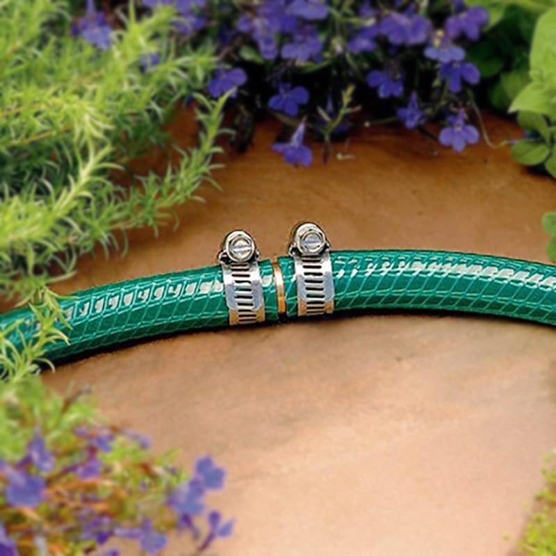 5 Pack 3/4 Inch Brass Garden Hose Repair Mender Connectors with Stainless Steel Clamps - Fix Leaks & Extend Hose Life for Lawn, Garden & Outdoor Watering