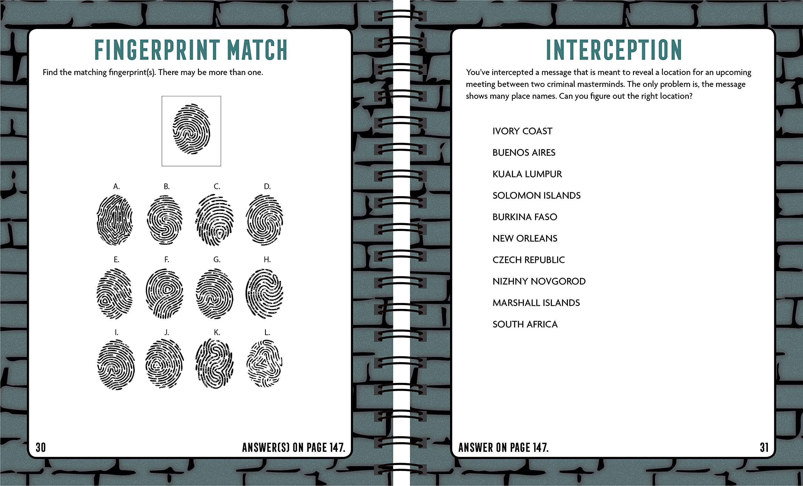 Brain Games - Unsolved Crimes: 100 Challenging Mystery Puzzles for Adults | Crime Scene Investigation & Detective Work | Perfect for Parties, Family Game Nights & Mental Exercise
