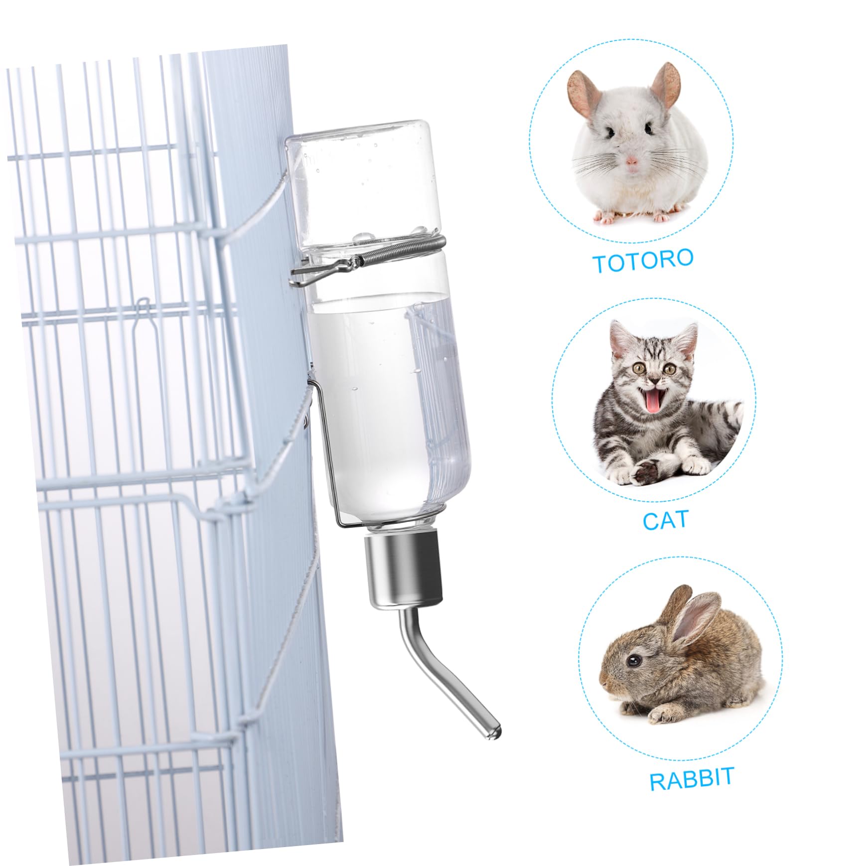 Leakproof Rabbit Water Bottle - 2PCS for Cage, Hamster, Chinchilla - Pet Drinking Fountain for Small Animals