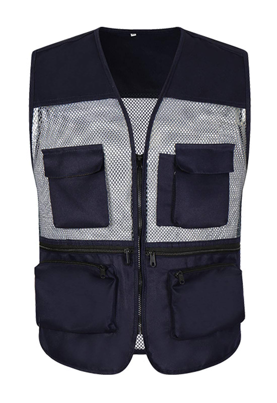 Flygo Men's Outdoor Safari Vest with Multiple Pockets - Lightweight Summer Travel, Fishing & Photography Gear for Adventure Enthusiasts | Perfect for Hiking, Camping & Wildlife Exploration